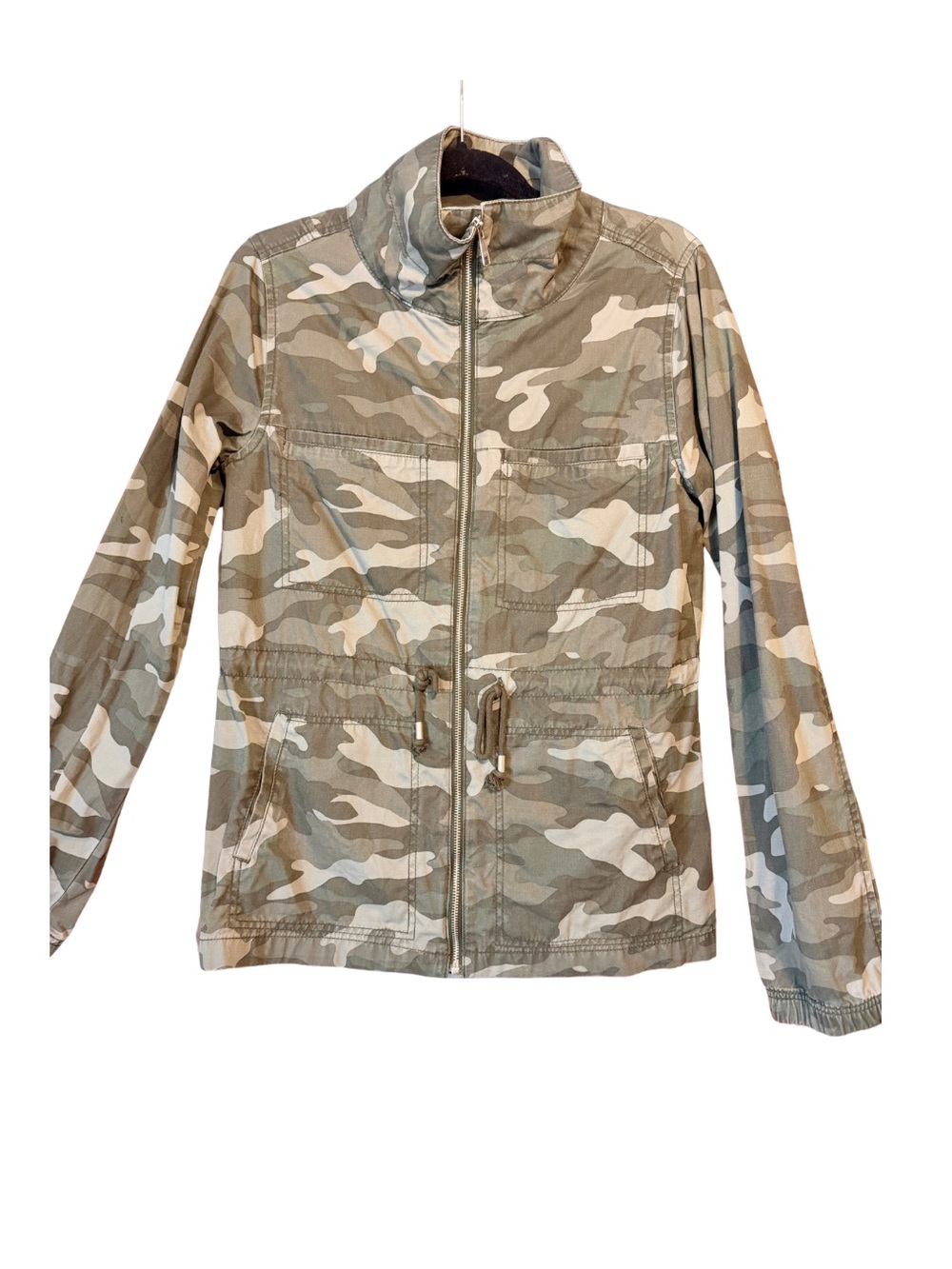 Old Navy Camo Utility Jacket | Zip Front | Olive Beige | Size M Tall | Fitted